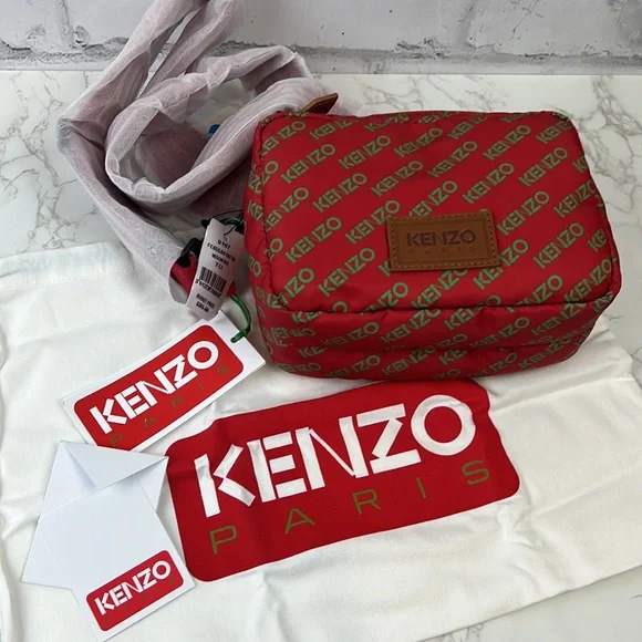 Kenzo Bags Kenzo Logo Print Crossbody Red Poshmark